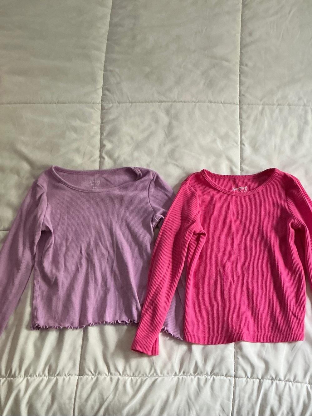 jumping beans Long Sleeve Ribbed Tops in Hot Pink and Lavender